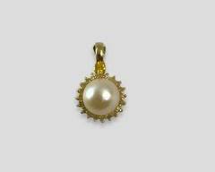 14K Pearl Diamond Pendant