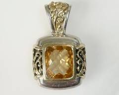 David Yurman Style 18K Sterling Citrine Pendant