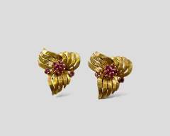 14K Ruby Clip On Earrings