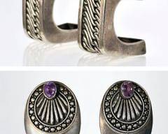 Lois Hill Amethyst Sterling Earrings