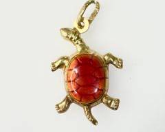 18K Enamel Turtle Pendant