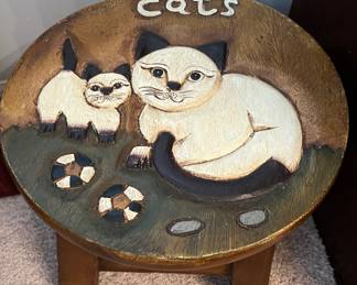 Wood cat stool