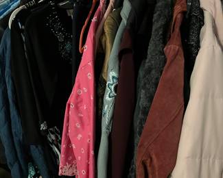 There's a large assortment of women's clothing, most sizes XL-2XL