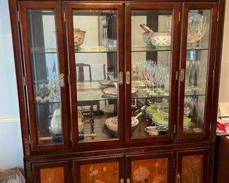 Drexel breakfront with Japanese floral motif