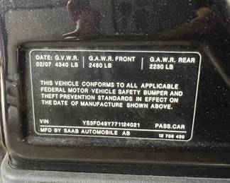 VIN: YS3FD49Y771124021