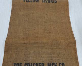 Cracker Jack burlap popcorn bag