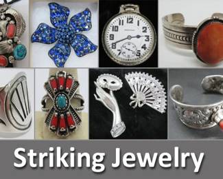 Turquoise, Coral, sterling, and costume jewelry