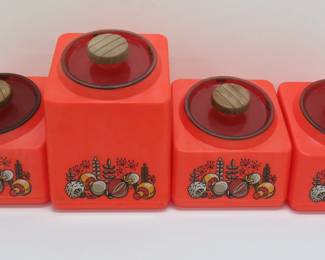 Vintage Rubbermaid Mushroom canister set