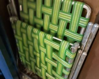 Aluminum Green Webbed Folding Lawn Chair