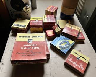 Webster-Chicago Recording Wire, Removable Take-Up From for Electronic Memory Wire Recorder, Recording Head, Record Adapters