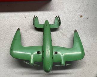 1930's Wyandotte Mystery Green Pressed Steel Toy Airplane