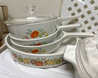 Corning Ware Wildflower Sauce Pan Set, Corning Centura - Spice of Life Soup Bowl 