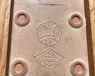 Two Sassuolo 3 Tile Trivets with Leaf Design - Made in Italy