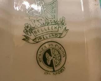 Belleek Ireland Shamrock Open Salt Cellar