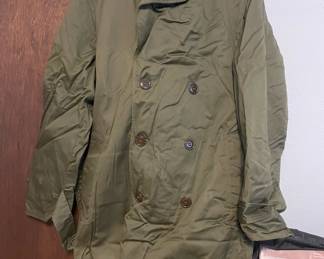 Military Olive Green Long Raincoat
