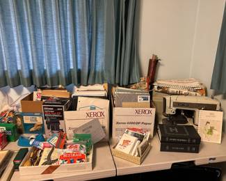 Sears Kenmore Sewing Machine, Assortment of Sewing Supplies
