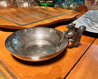 Reed and Barton Silver Nut Dish with Squirrel Handle - 593