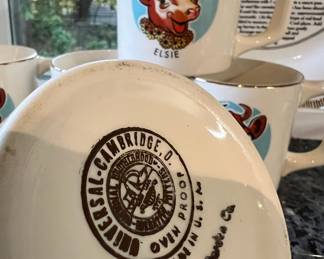 The Borden Company Coffee Mugs - Elmer the Bull, Elsie the Cow