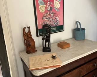 ANTIQUE DRESSER WITH MARBLE TOP