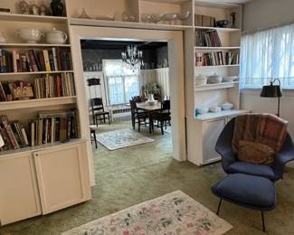 MORE BOOK SHELVES WITH BOWLS &  BOOKS & BRIC  A BRAC