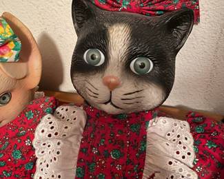 1989 Betty Jane Carter Doll - Cat and Mouse Porcelain Cat Doll - Musical Goebel