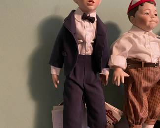 1993 Little Rascals Porcelain Dolls - Alfalfa, Hamilton, Darla, Buckwheat, Stymie