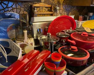 Two Red Wrapmaster Plastic Wrap Dispensers