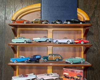 1950’s Franklin Mint 12 Diecast Cars & Display Shelf