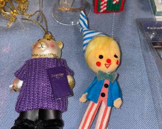 Felt Clown Ornament, Inventing Joy Blown Glass Teddy Bear Ornament