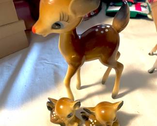Plastic Deer Bambi Figurine, 2 Plastic Deer Fawns