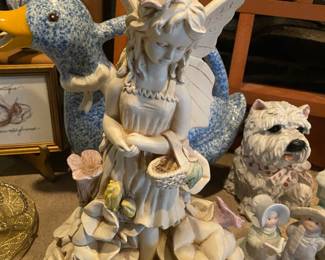 Small Fairy Statue with Gazing Ball
