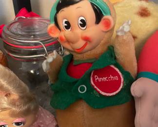 Plush Pinocchio with Rubber Face, Miss Piggy Toy