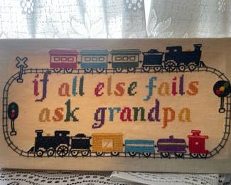 Embroidered Sign - If All Else Fails Ask Grandpa