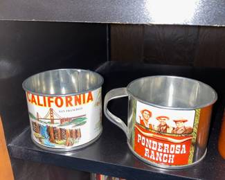 Souvenir Tin Mugs - Ponderosa Ranch, San Francisco, California