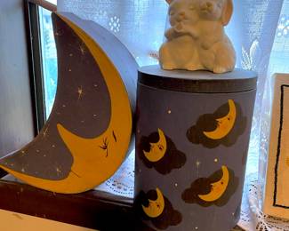 1990 Homco White Bunny Rabbits Figurine - He Loves Me