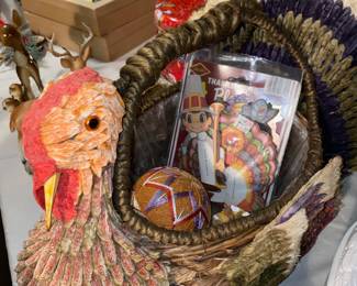 Thanksgiving Turkey Wood Basket