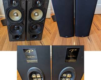 Paradigm Studio 40 V3 High Definition Speakers. Have an extra set of brand-new covers. Hate to part with these...best sounding speakers I have ever listened to. I used these in a 700SF yoga studio with the Polk Subwoofer in the sale...amazing!