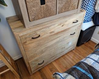 Wood dresser.  Needs some new handles (or screws for handles)
