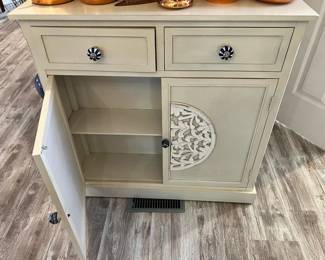 White Cabinet Floral Motif