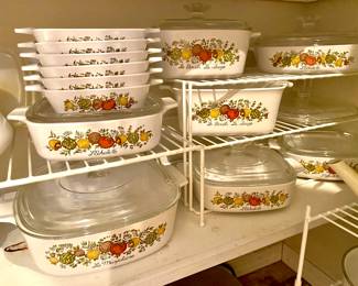 Assortment of Corning Ware "Spice of Life" Casserole Dishes 