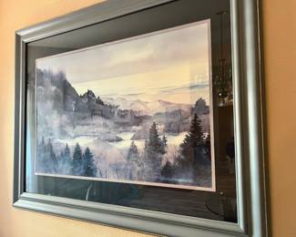 1980 Ocean/Landscape Watercolor by Nancy Taylor Stonington
