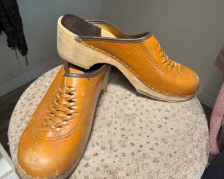 Light Brown Leather Clogs