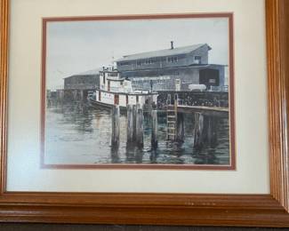 Framed and Matted Print of Foss Maritime Co. and Tugboat