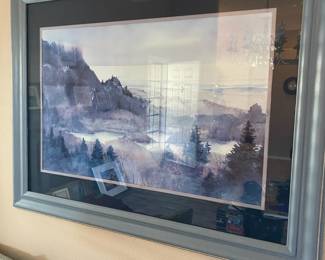 1980 Ocean/Landscape Watercolor by Nancy Taylor Stonington