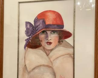 Watercolor Portrait of 1930's Woman by Ilene