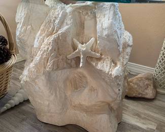 Reef Design Side Table with Square Glass Top