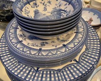 Queens Rooster Blue Dinnerware Set - Made in Malaysia