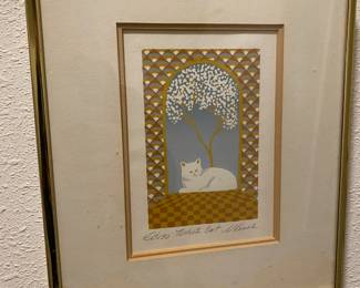 White Cat Print by N Roach