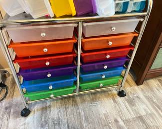 12 Drawer Multicolored Mobile Organizer/Storage Cart