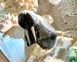 Hand Carved Soapstone Walrus Figurine